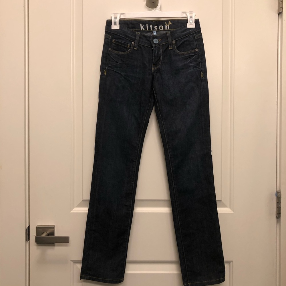 Kitson Dark Denim Only Me Straight Leg Jeans 24